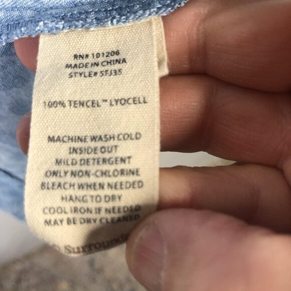 Soft Surroundings Shirt Womens 2X Blue Leopard Tencel Button Front SF3135 - Picture 8 of 16